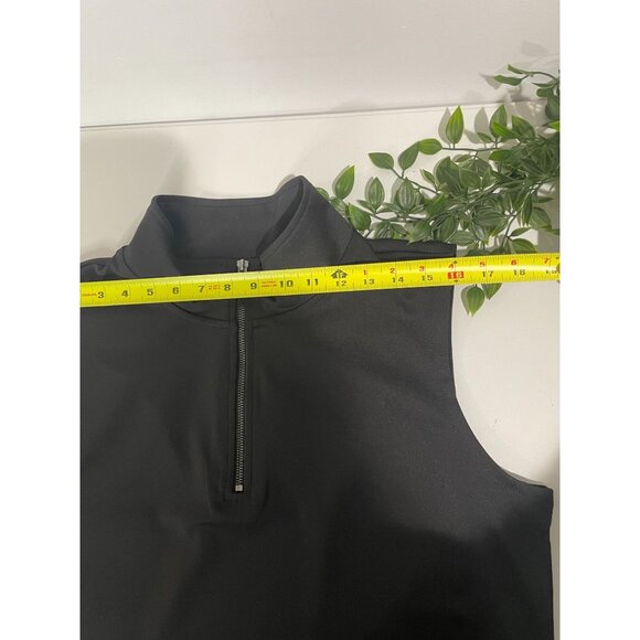 Kenneth Cole Black Sleeveless Zip Front Mock Neck Top XL Polyester Blend - Picture 10 of 11